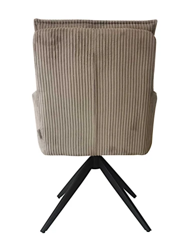 DC24008B Стул мягкий поворотный 180* с подлокот, КАКАО, каркас металл черный КВАДРАТ