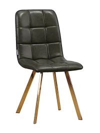 C919/DC809 Стул мягкий, ЗЕЛЕНЫЙ#19-12 экокожа, каркас металл золото КВАДРАТ