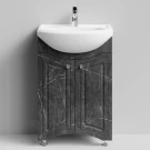 Тумба Адам 55 напольный, Мрамор Графит софт тач ПВХ 4044-3 Vodok с раковиной в комплекте
