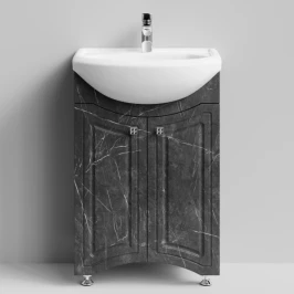 Тумба Адам 55 напольный, Мрамор Графит софт тач ПВХ 4044-3 Vodok с раковиной в комплекте