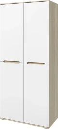 Шкаф двухстворчатый Ким, Белый глянец холодный, Сонома