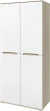Шкаф двухстворчатый Ким, Белый глянец холодный, Сонома
