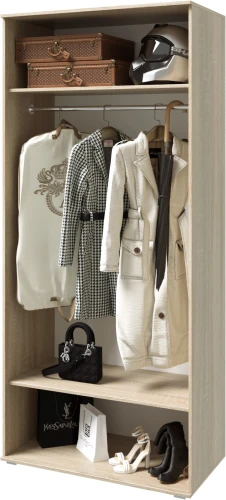 Шкаф двухстворчатый Ким, Белый глянец холодный, Сонома