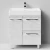 Тумба Мальта 70 напольный, ящики и дверь, Белый камень ПВХ 57805, левый Vodok с раковиной в комплекте