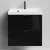 Тумба Марко 60 подвесной, ручки Черные, черный глянец Vodok с раковиной в комплекте