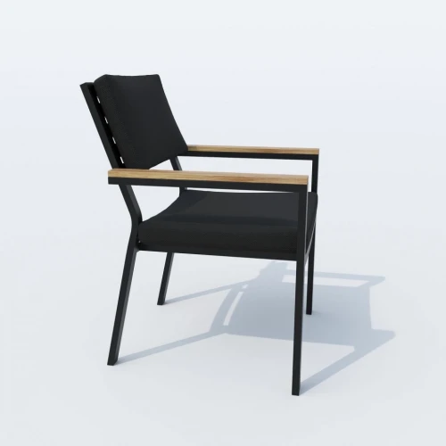 Обеденная группа CANA  BONTA  каркас карбон / стол стекло 180 / ткань черная