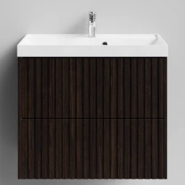 Тумба Тач 70 подвесной, Палисандр ПВХ 43101 Vodok с раковиной в комплекте