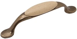 Ручка скоба мебельная SF02-05 OAB Оксидированная Бронза/Бежевый 130*19*32