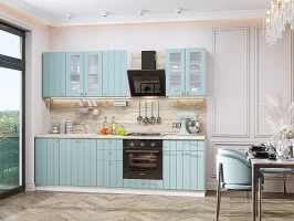 Модульная прямая кухня Прованс-01 Голубой