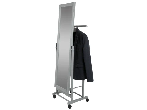 Вешалка костюмная с зеркалом на колесах В 24Н серый