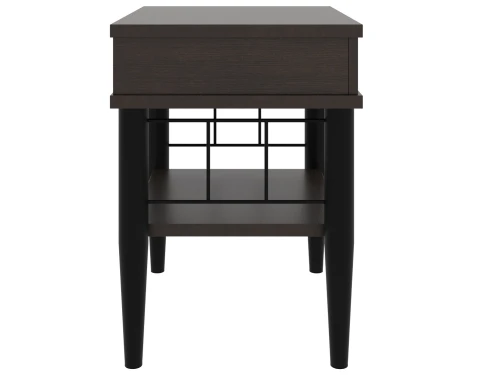 Тумба прикроватная ЛОРИ ММД 207, черный/венге темный