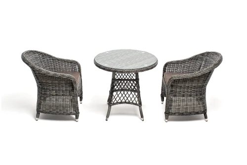 "Эспрессо - 80 R" обеденная группа плетеная, цвет графит