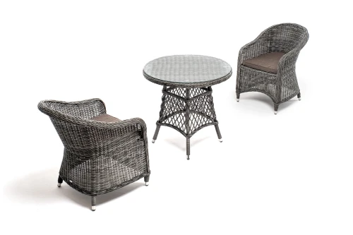 "Эспрессо - 80 R" обеденная группа плетеная, цвет графит