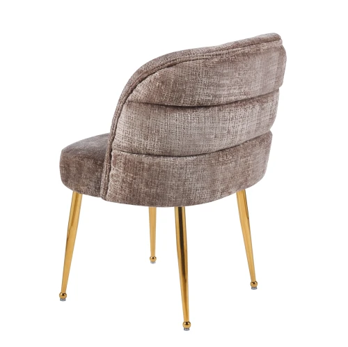 DC1288 Стул мягкий, КОРИЧНЕВЫЙ велюр, каркас металл золото