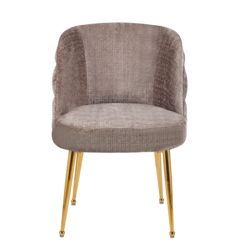 DC1288 Стул мягкий, КОРИЧНЕВЫЙ велюр, каркас металл золото