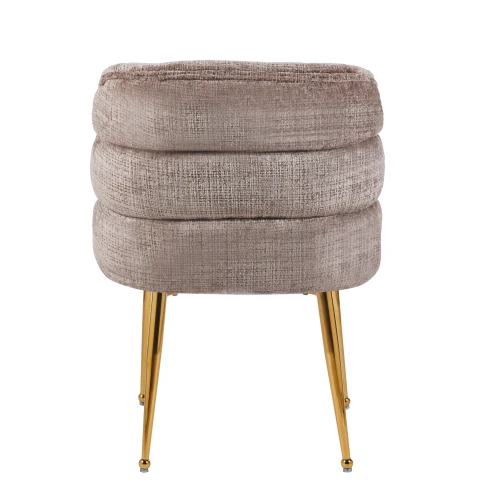 DC1288 Стул мягкий, КОРИЧНЕВЫЙ велюр, каркас металл золото