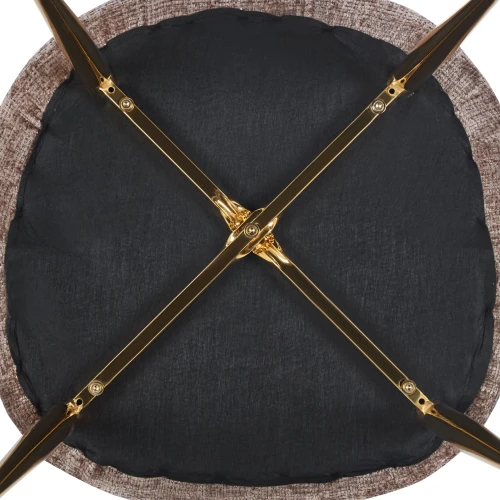 DC1288 Стул мягкий, КОРИЧНЕВЫЙ велюр, каркас металл золото