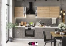 Кухня Бетон 2,9 темный бетон/дуб сонома
