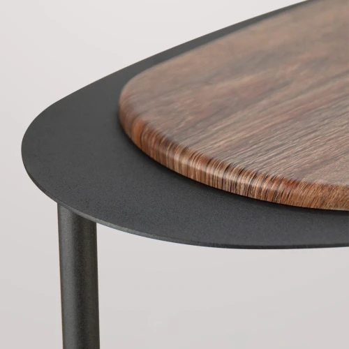 Стол журнальный МеталлАрт М024 коричневый дуб/черный