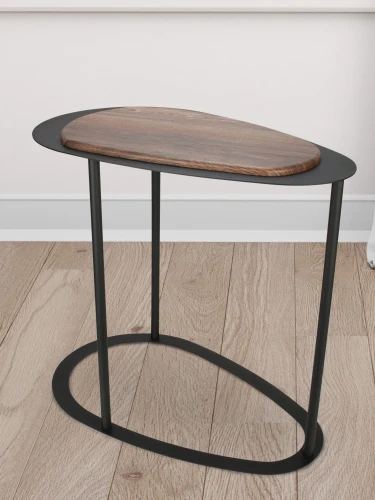 Стол журнальный МеталлАрт М024 коричневый дуб/черный