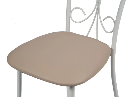 Стул Неаполь ДП2-16, кожзам Линкольн беж, каркас белый матовый