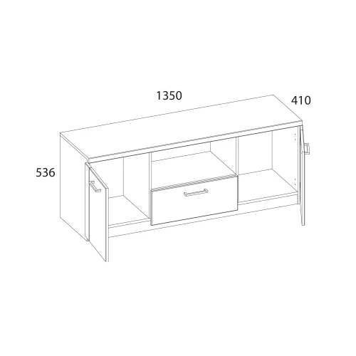 DOORSET, Тумба RTV 2D1SN. Цвет ДУБ НАВАРРА