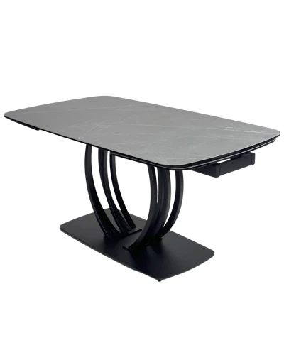 Стол MATERA 160 KL-136 Серый мрамор матовый, итальянская керамика/ черный каркас, ®DISAUR