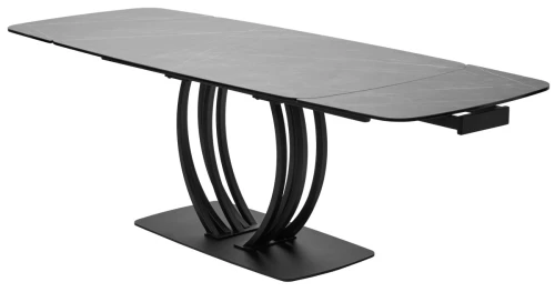 Стол MATERA 160 KL-136 Серый мрамор матовый, итальянская керамика/ черный каркас, ®DISAUR