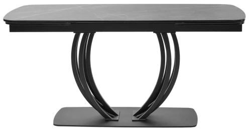 Стол MATERA 160 KL-136 Серый мрамор матовый, итальянская керамика/ черный каркас, ®DISAUR