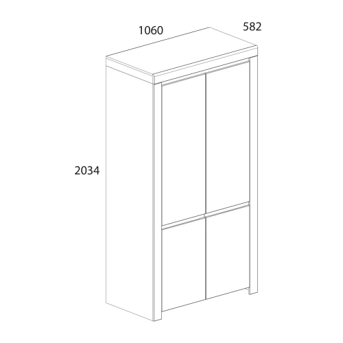 Шкаф 2DG с полками, TAURUS, цвет белый\дуб вотан