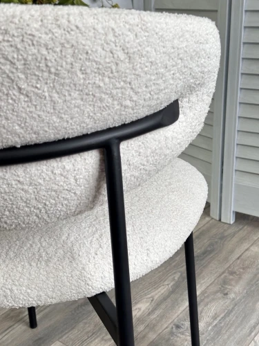 Стул ЛЕОНАРДО Soul 000 Белый, букле / черный каркас М-City