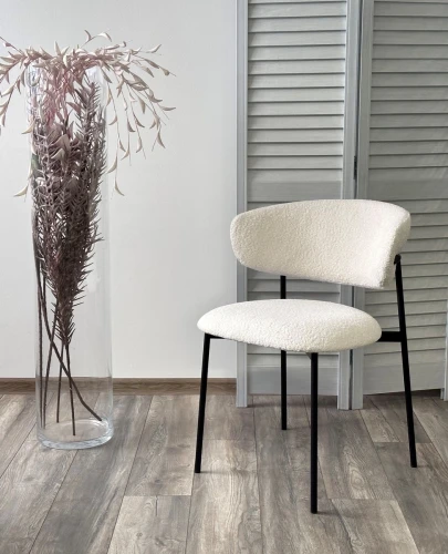 Стул ЛЕОНАРДО Soul 000 Белый, букле / черный каркас М-City