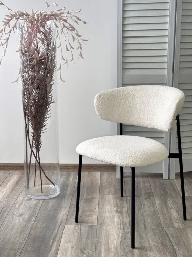 Стул ЛЕОНАРДО Soul 000 Белый, букле / черный каркас М-City