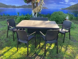 Комплект мебели под  ротанг для отдыха California Set стол,  диван + 4 кресла