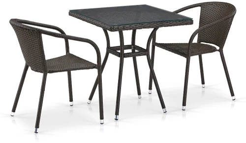 Комплект плетеной мебели T282BNT/Y137C-W53 Brown 2Pcs