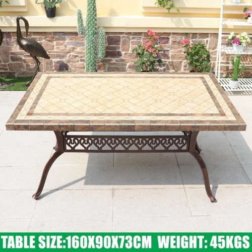 Обеденная группа из литого алюминия Стол  с керамикой ДИМИКС «DIMIX» 160х90 + 4 кресла ГЕРЛЕН «GERLEN» + 2 кресла с поворотом ГЕРЛЕН «GERLEN» (7 предметов)