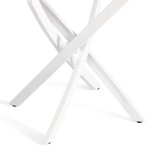 Стол MANZANA ЛДСП/HPL/металл, 100 х 100+30 х 75 см, Мрамор светлый/белый