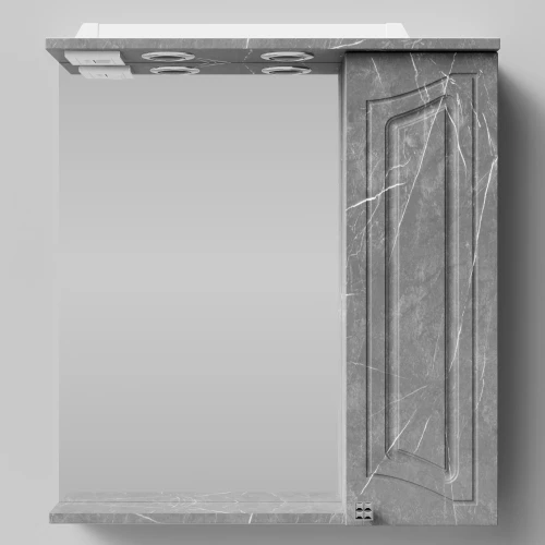 Зеркало Адам 65, Мрамор Серый софт тач ПВХ 4044-1, правая
