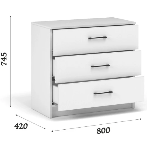 Комод «Чикаго» 3ящ, белый