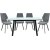 Обеденная группа (Стол Валенсия и 4 стула Амаретто), серый