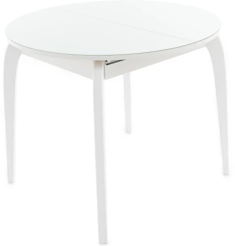 Стол «Ривьера» круг стекло белый, каркас белый
