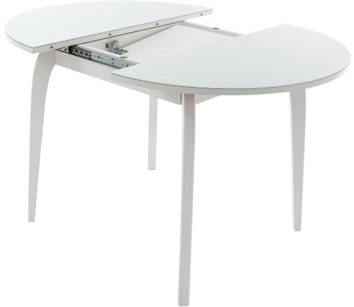 Стол «Ривьера» круг стекло белый, каркас белый