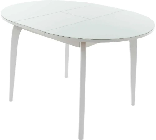Стол «Ривьера» круг стекло белый, каркас белый