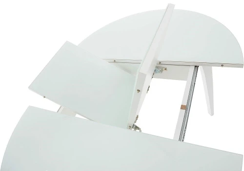 Стол «Ривьера» круг стекло белый, каркас белый