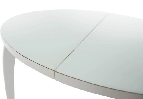 Стол «Ривьера» круг стекло белый, каркас белый