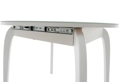 Стол «Ривьера» круг стекло белый, каркас белый