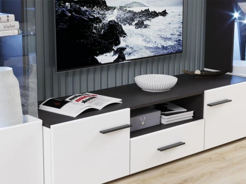 Стенка «Невада», Морское дерево/белый глянец