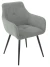 DC0084 Стул мягкий с подлокот., СЕРЫЙ#CURIO93, каркас металл черный КРУГЛЫЙ
