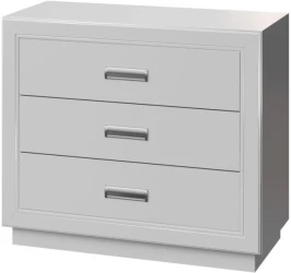 Комод «Эстель 3Я» КМК 0738.10-01, Белый/ Белый глянец
