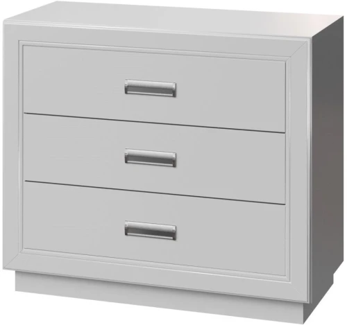Комод «Эстель 3Я» КМК 0738.10-01, Белый/ Белый глянец